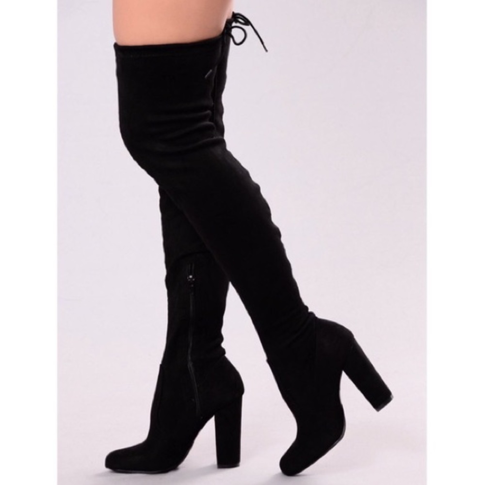 Thigh-High Black High Heel Boots Target Size 11